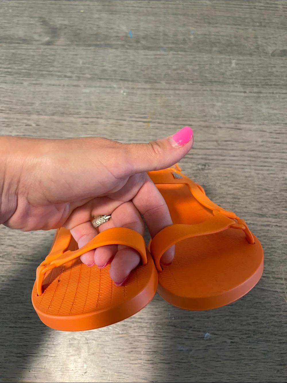Mini Melissa Sun Downtown Sandals‎ Orange Girls Size 4